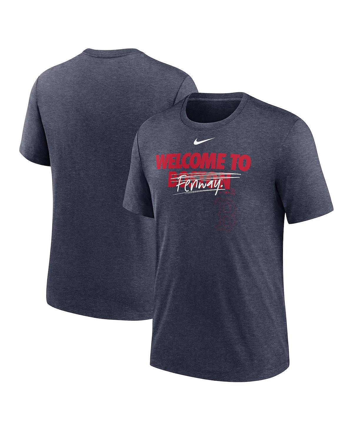 цена Мужская футболка Heather Navy Boston Red Sox Home Spin Tri-Blend Nike