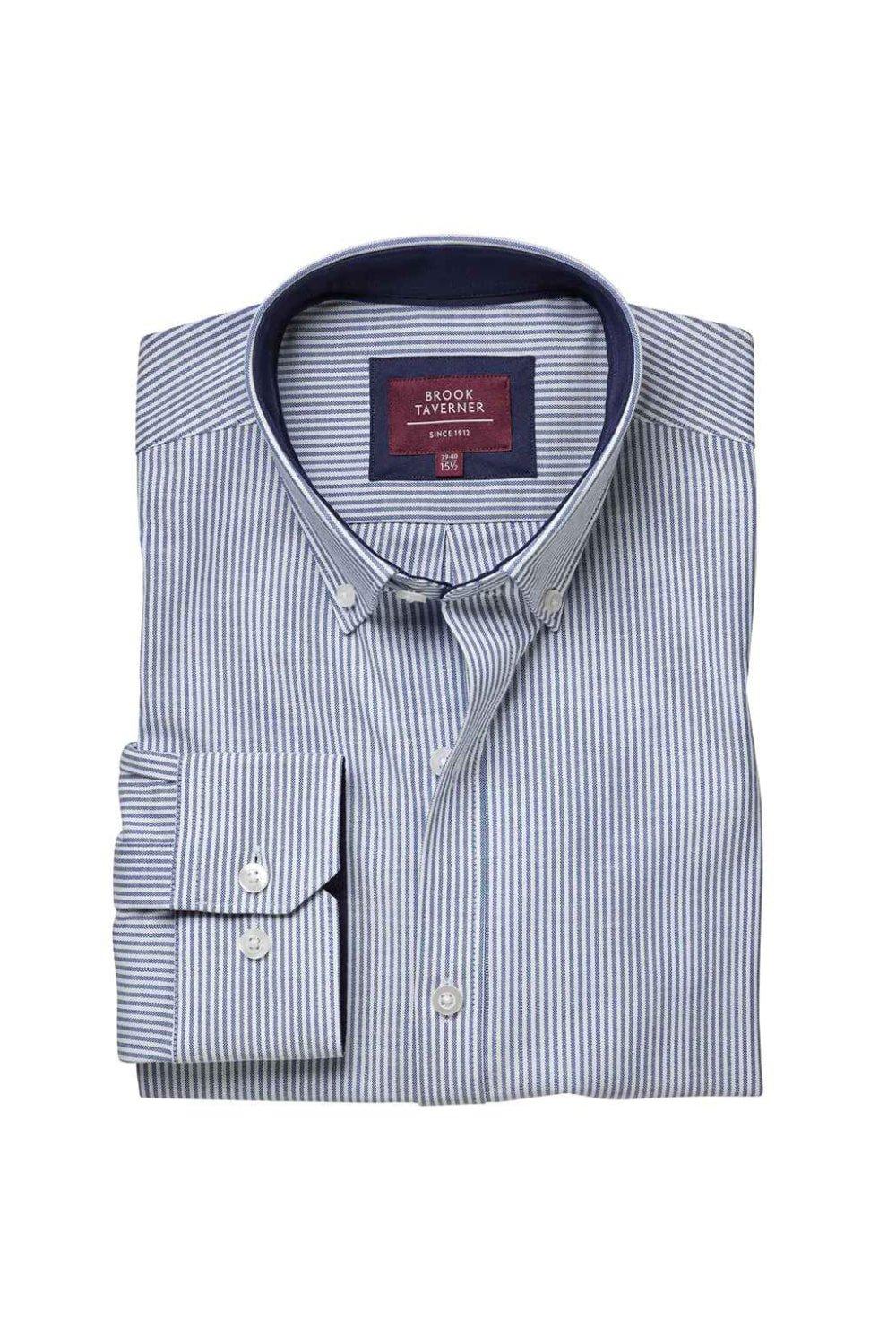 Оксфордская рубашка Lawrence стрейч с длинными рукавами Brook Taverner, темно-синий чехол mypads странный чертик с длинными пальцами для meizu m5 note задняя панель накладка бампер