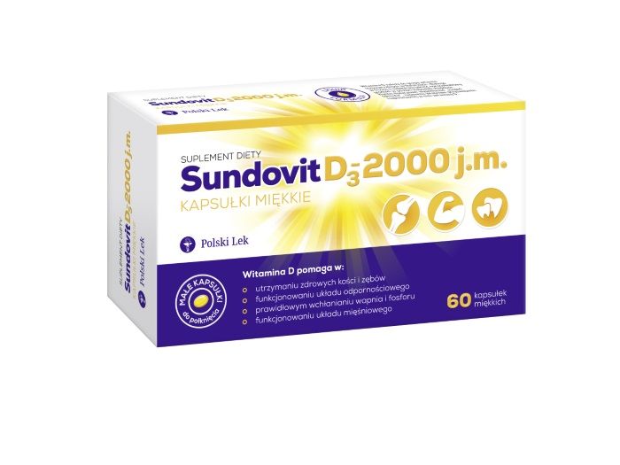 Витамин Д3 в капсулах Sundovit D3 2000 j.m. Kapsułki, 60 шт