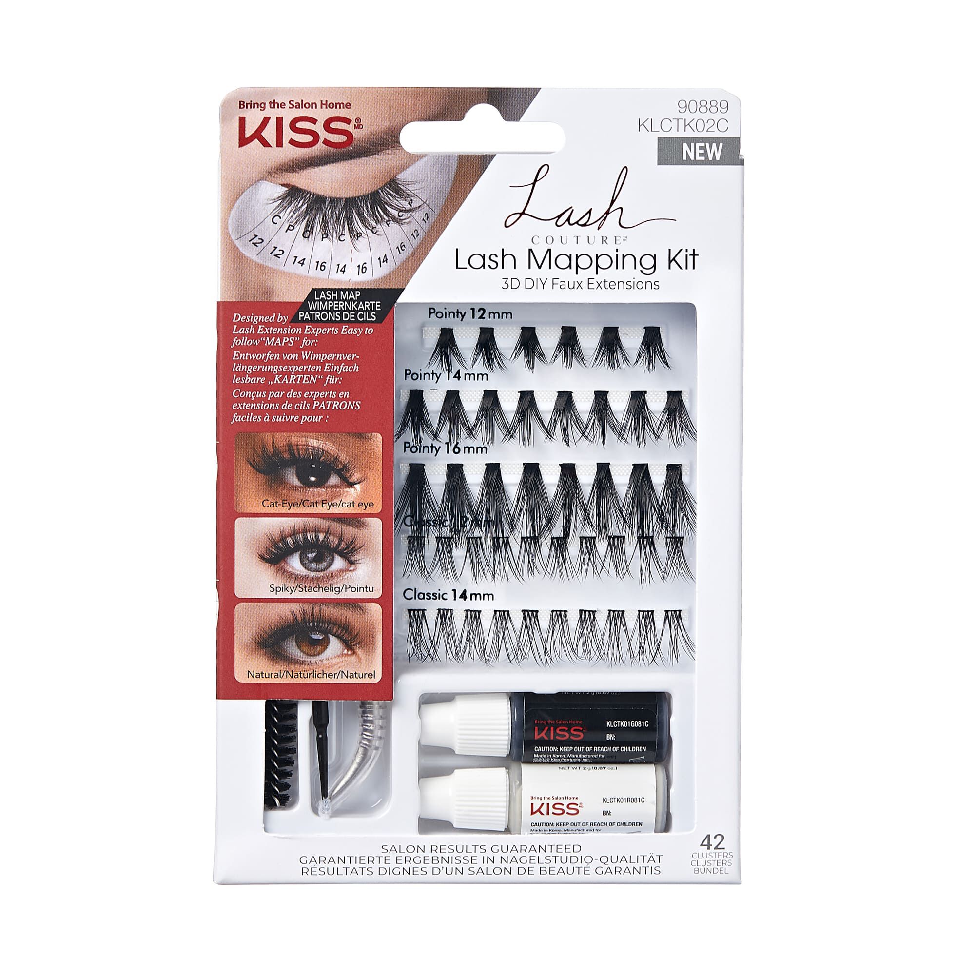 

Пучки накладных ресниц Kiss Lash Couture Mapping Kit 3D Diy Faux Extensions, 1 упаковка