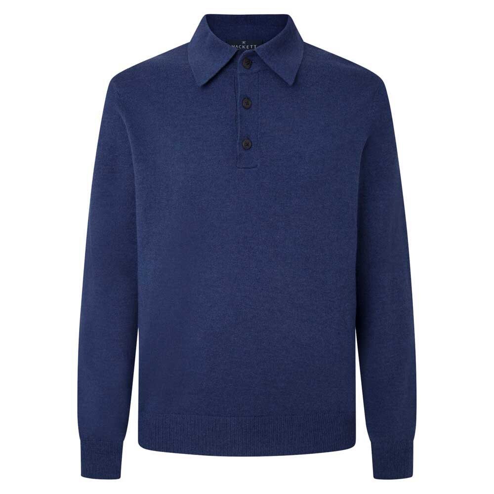 

Поло Hackett Denim Knit Long, синий