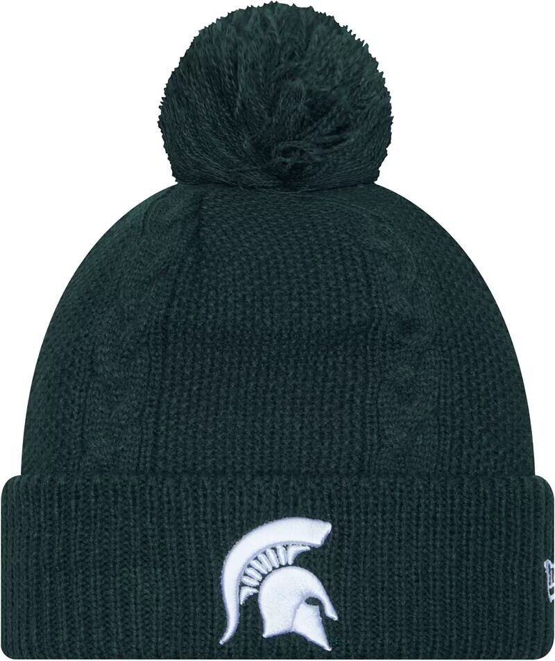 

Женская зеленая вязаная шапка New Era Michigan State Spartans
