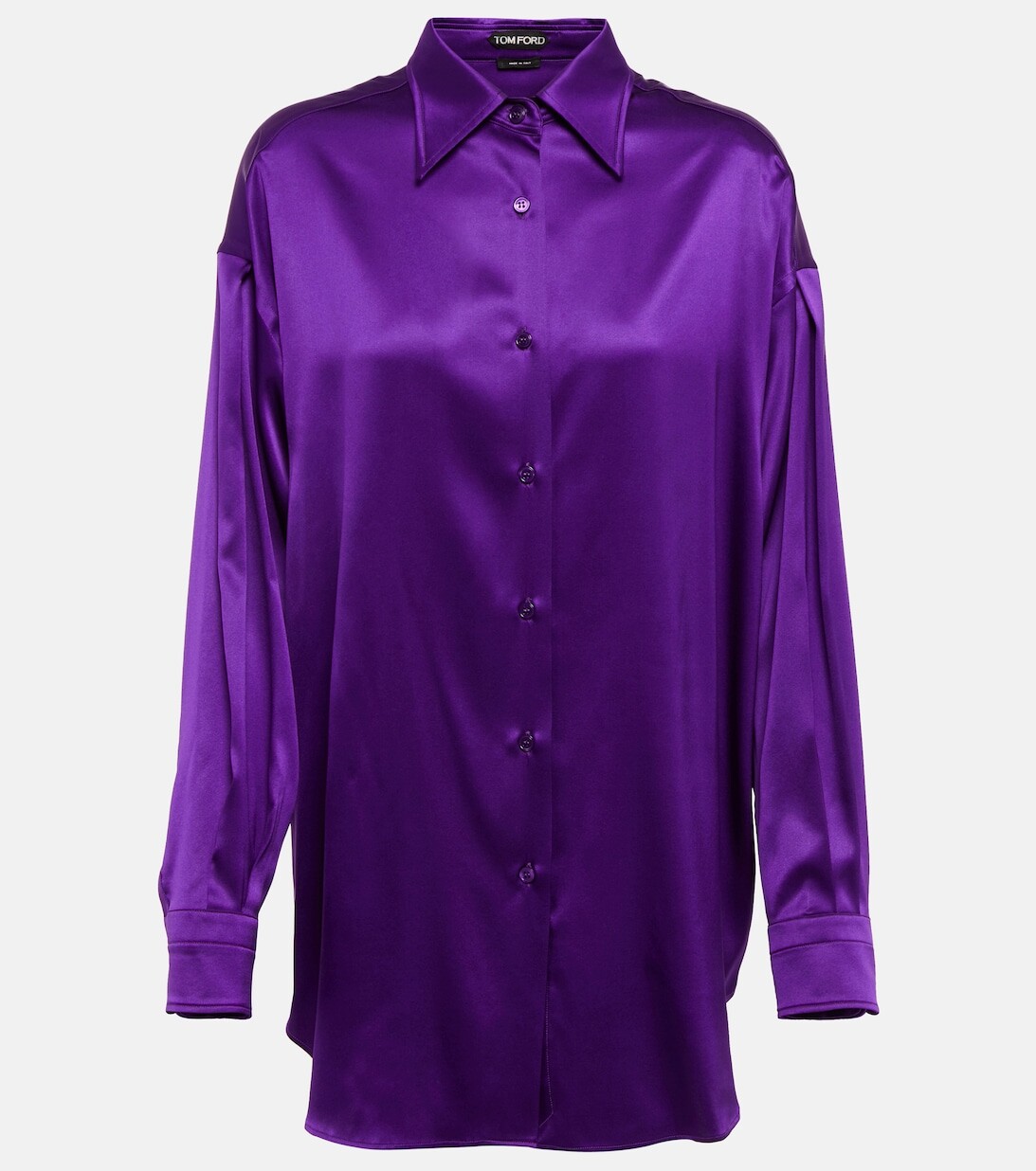 

Рубашка из смесового шелкового атласа Tom Ford, фиолетовый