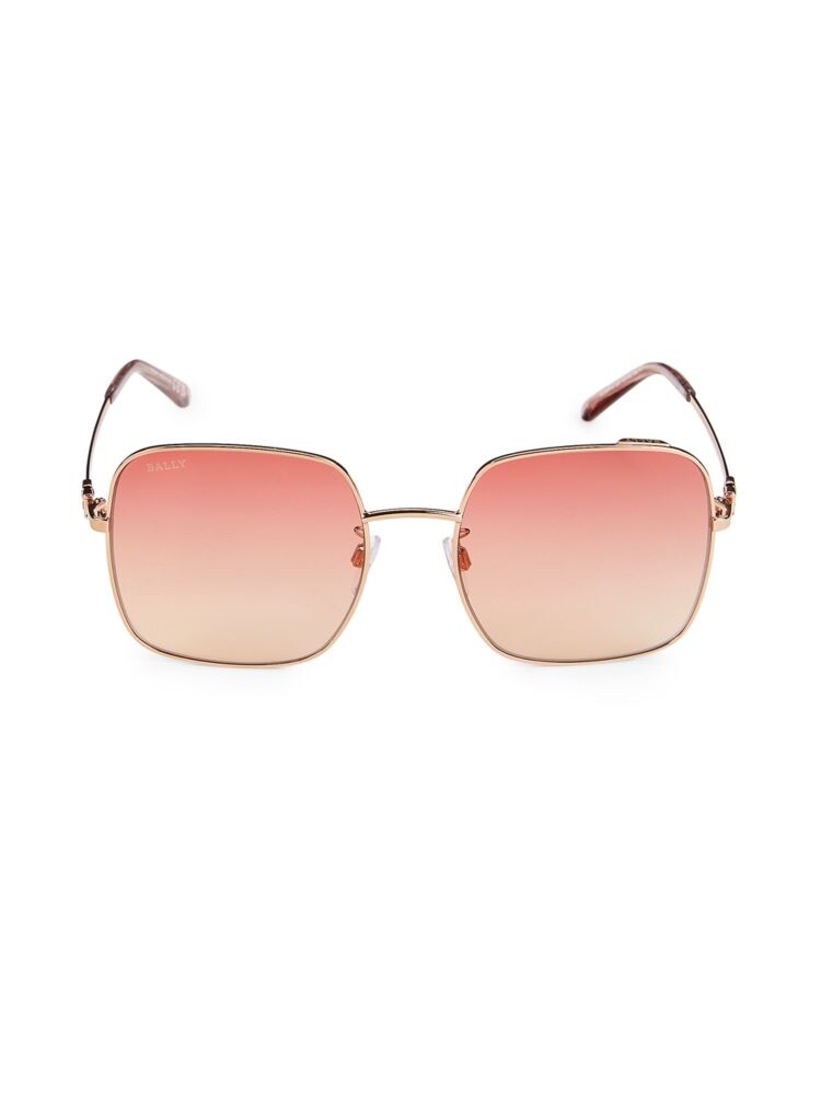 

Квадратные солнцезащитные очки 57MM Bally, цвет Gold Orange