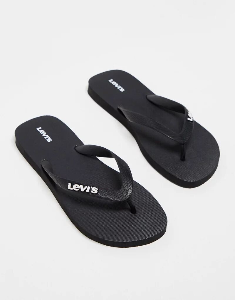 

Черные сандалии с логотипом Levi's Dixon