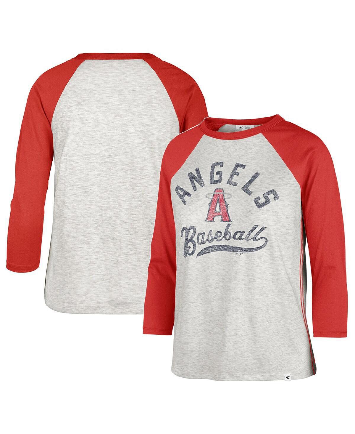 

Женская серая футболка Los Angeles Angels City Connect Retro Daze Ava реглан с рукавами 3/4 '47 Brand, серый