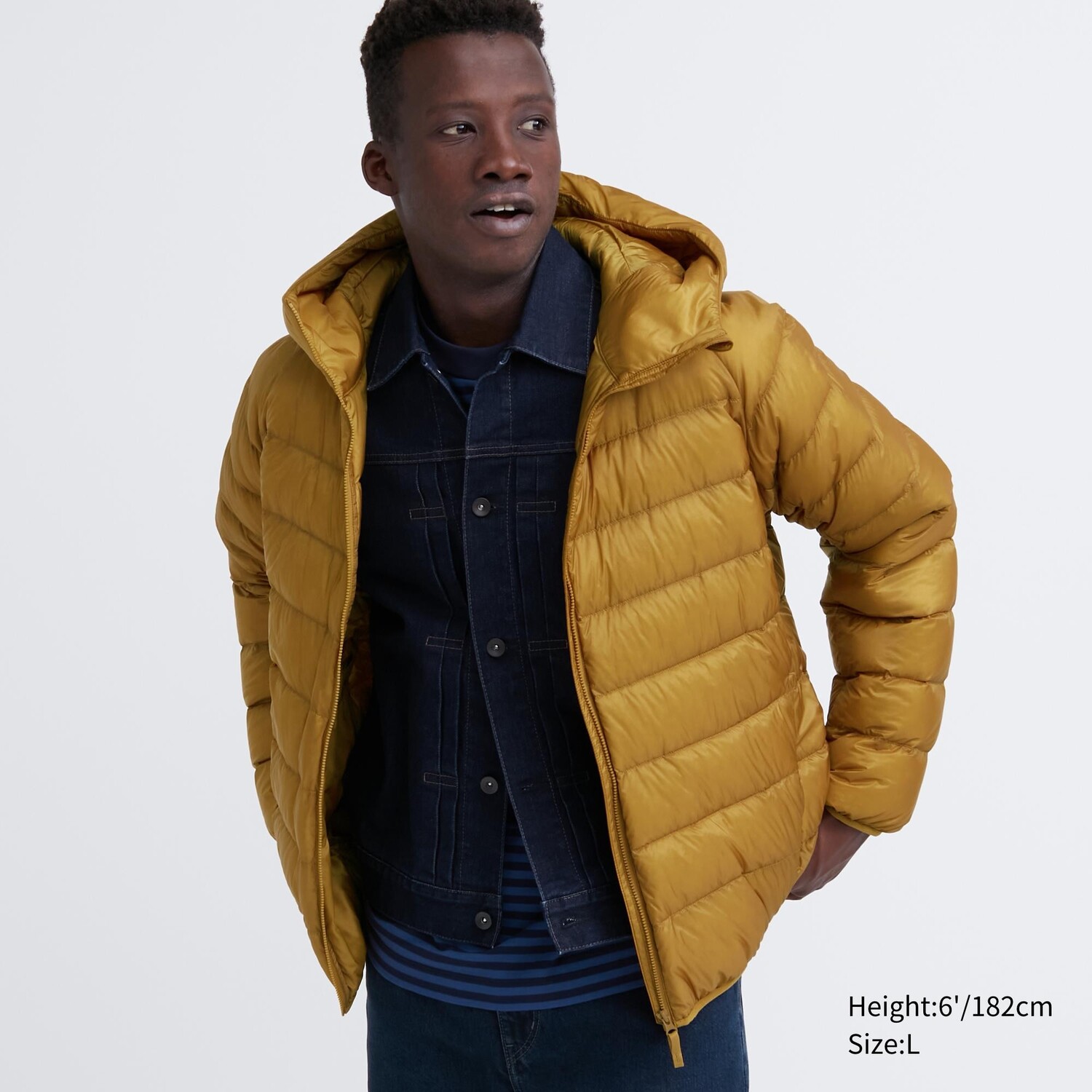 

Куртка Uniqlo мужская пуховая с капюшоном, желтый