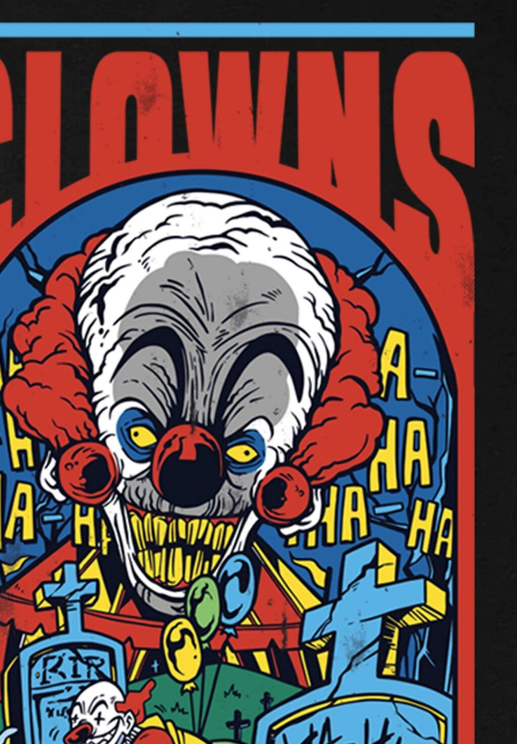 

Принт на футболке Unisex Clowns No Funny BRZ Collection, черный