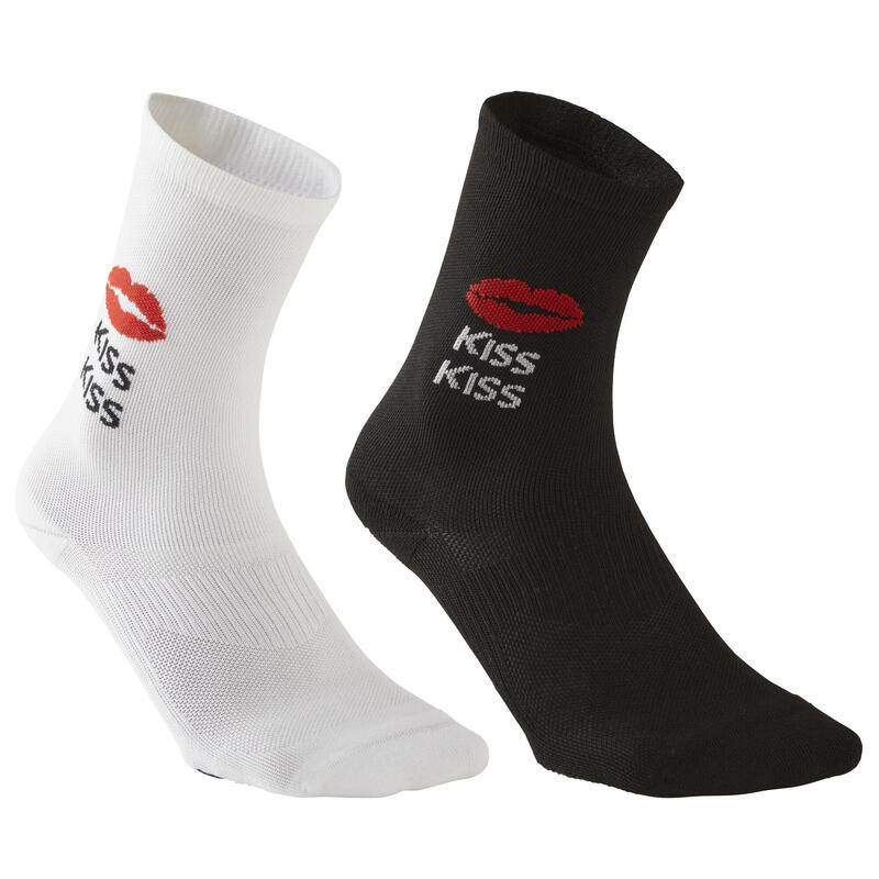 Полукруглые носки для фитнеса и кардиотренировок x2 DOMYOS, цвет blanco