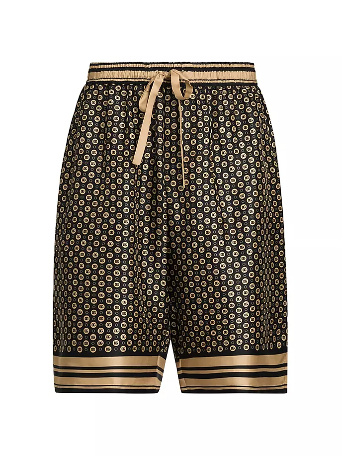 

Шелковые шорты с логотипом Re-Edition Dolce&Gabbana, цвет logo mania nero