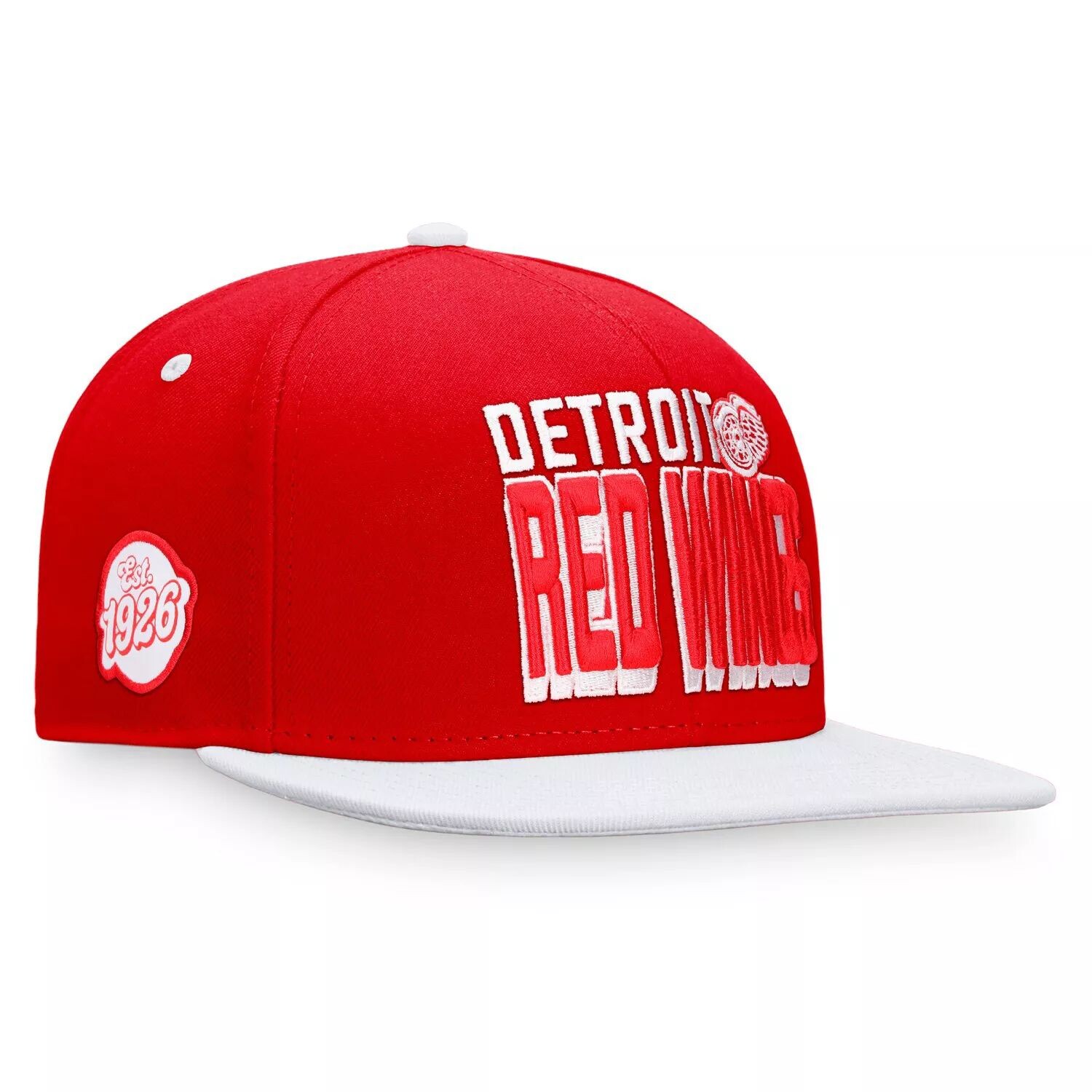 

Мужская двухцветная кепка с логотипом Fanatics красного/натурального цвета Detroit Red Wings Heritage в стиле ретро