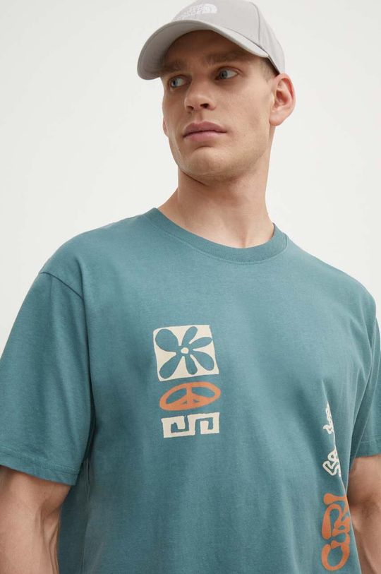 

Хлопковая футболка Rip Curl, бирюзовый