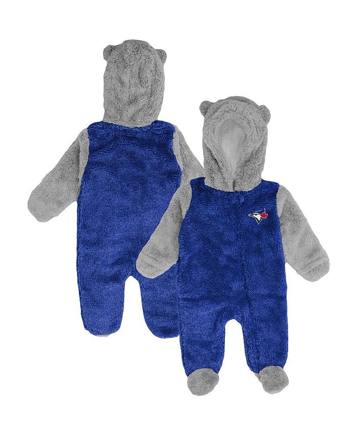 Комбинезон для новорожденных Toronto Blue Jays Game Nap Teddy флисовый с молнией во всю длину Outerstuff, синий