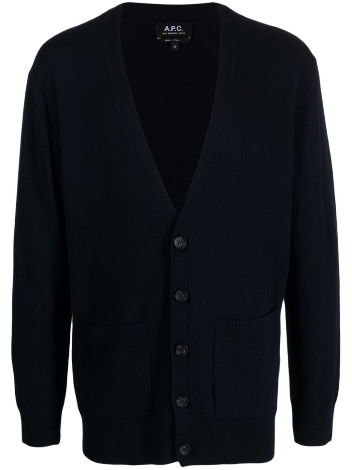 

A.P.C. fine-knit V-neck cardigan, синий