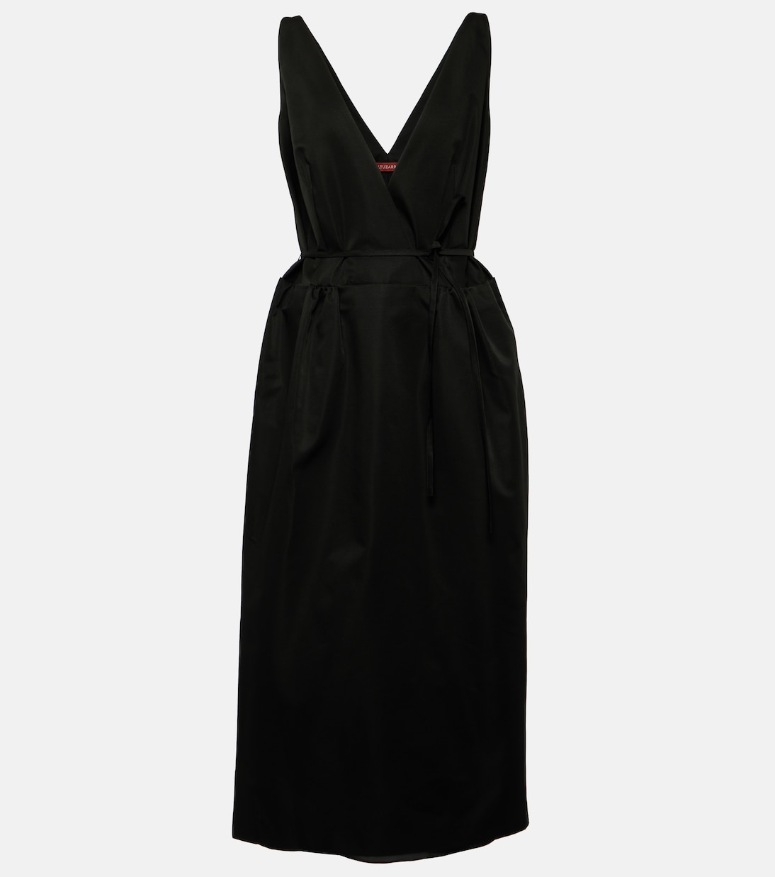 Платье миди anouk с v-образным вырезом из смесового хлопка Altuzarra, черный