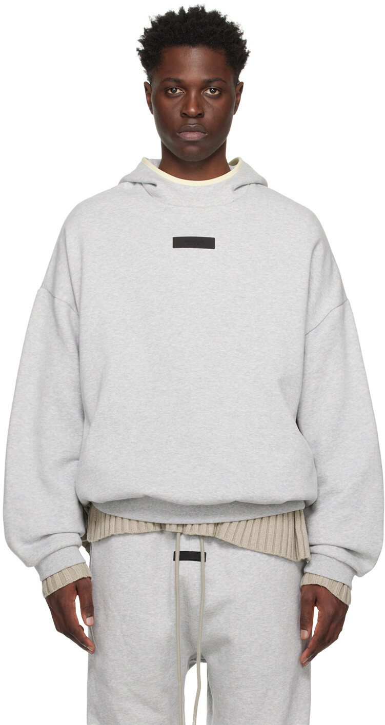 

Серый худи с нашивками Fear Of God Essentials, цвет Light heather grey