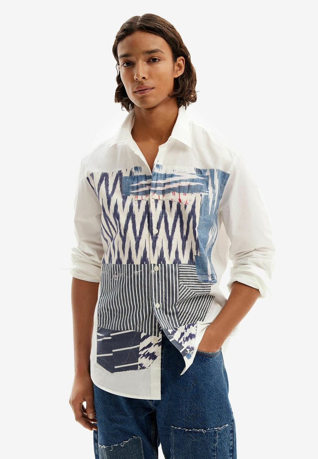 

Рубашка Ikat Patchwork Desigual, белый
