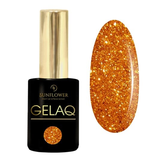 

УФ-гибридный лак - красный глиттер Gelaq, Glitter No. 149, SUNFLOWER