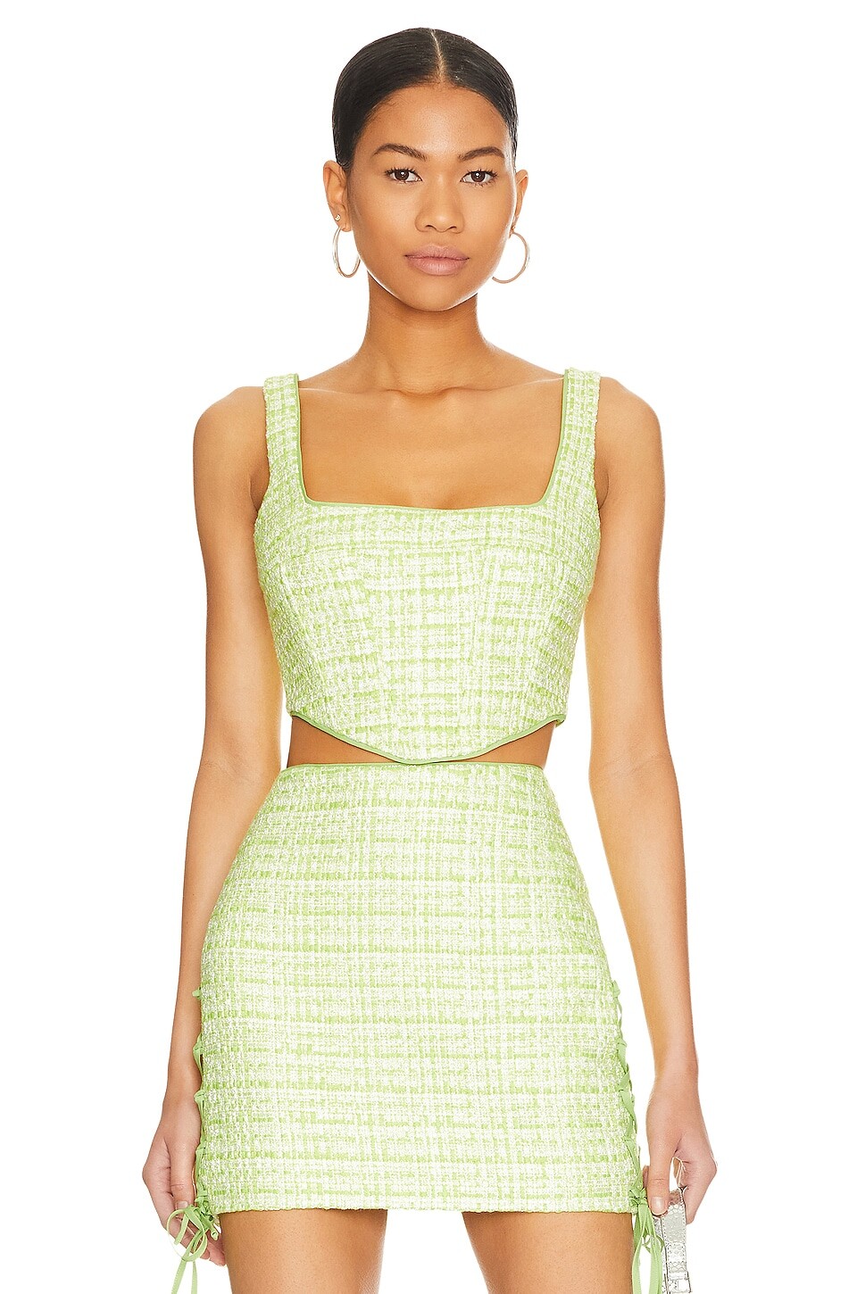 

Топ Lovers and Friends Avignon Bustier, цвет Lime Green Tweed