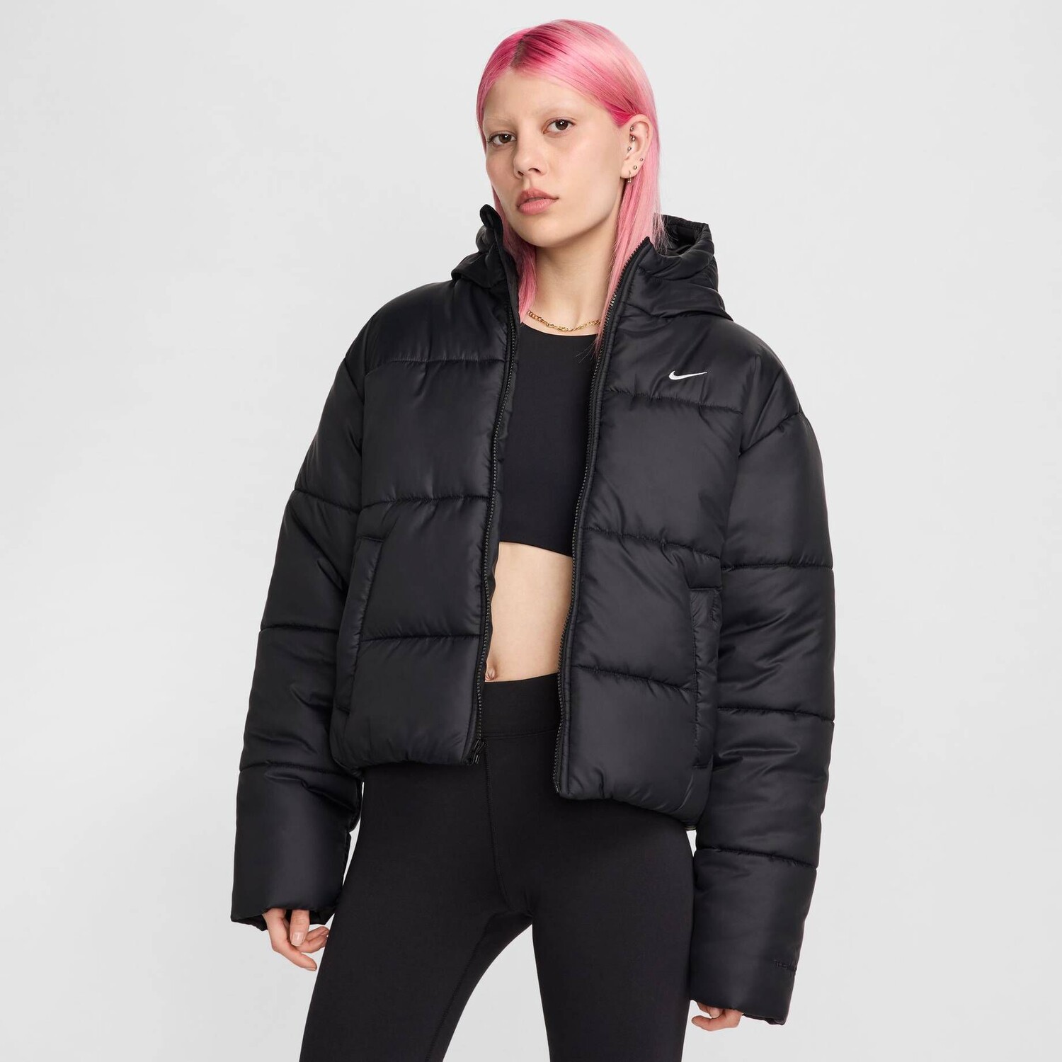 

Стеганая куртка с капюшоном Nike Sportswear, черный