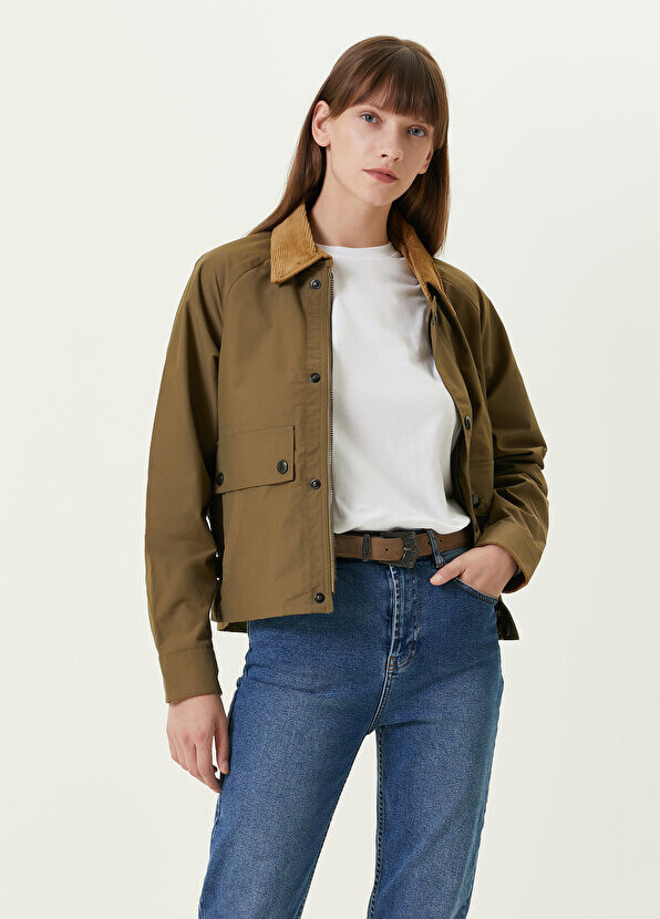 

Зеленая бархатная куртка с рубашечным воротником Polo Ralph Lauren, Зеленый
