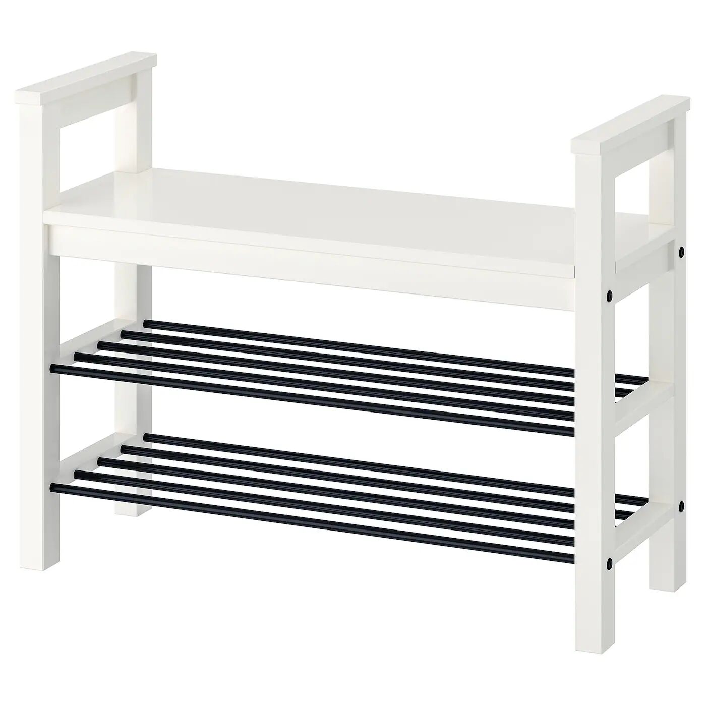 Скамья с полкой для обуви, белая, 85x32x65 см, HEMNES IKEA