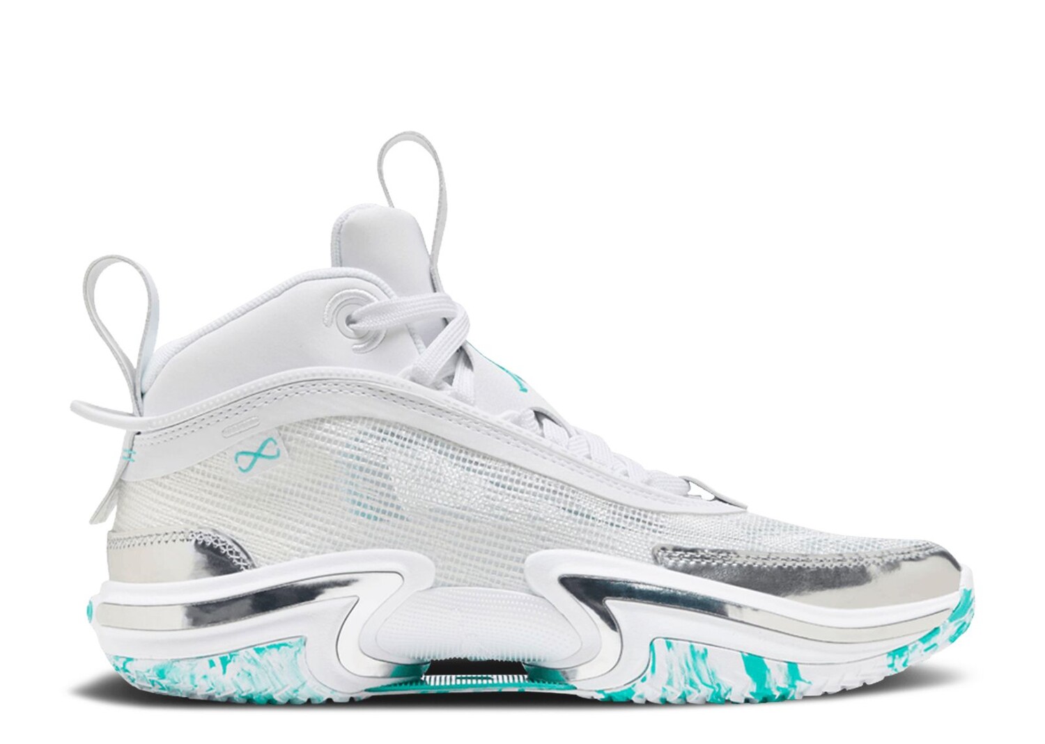 

Кроссовки Air Jordan Guo Ailun X Air Jordan 36 Gs 'White Hyper Jade', белый