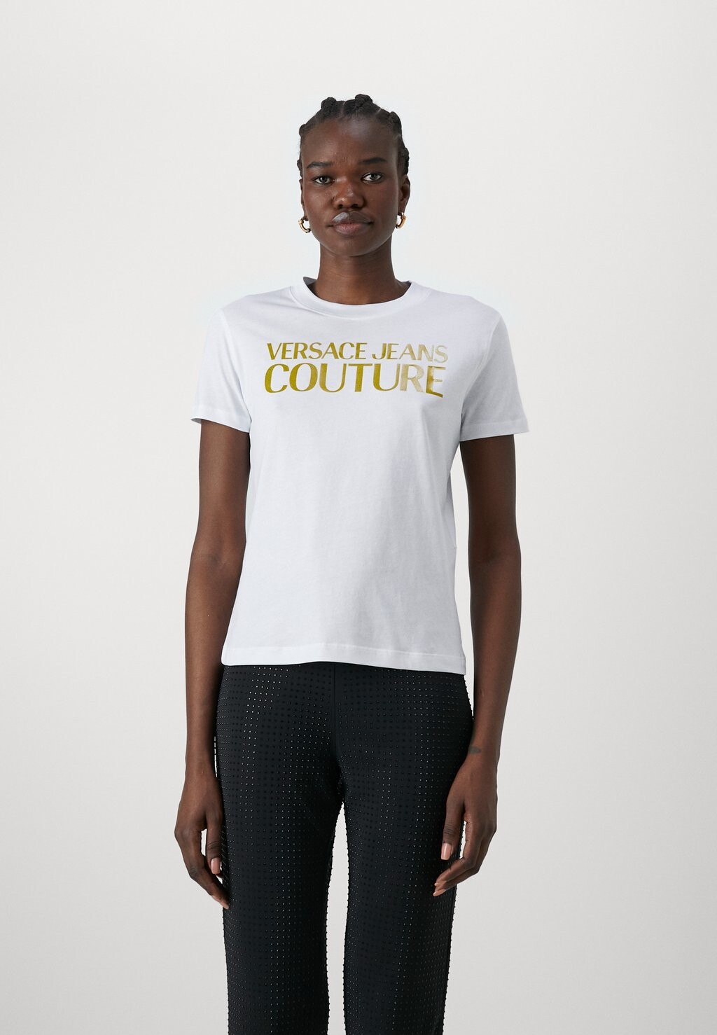 

Футболка с принтом LOGO GUMMY GLITTER Versace Jeans Couture, кремовый