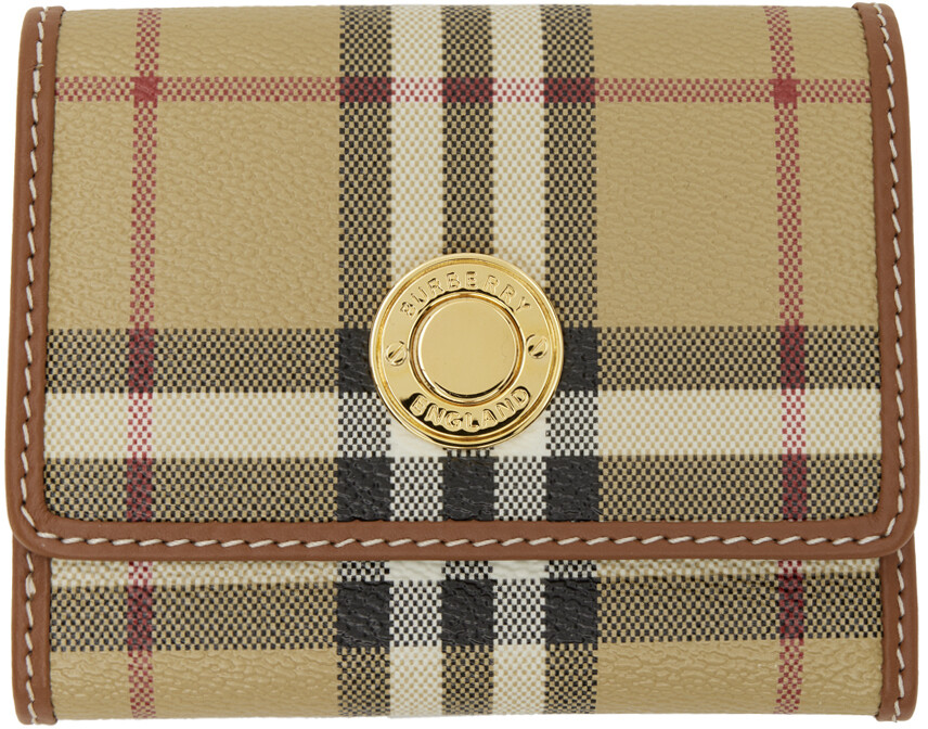 

Бежевый маленький кошелек в клетку Archive Burberry
