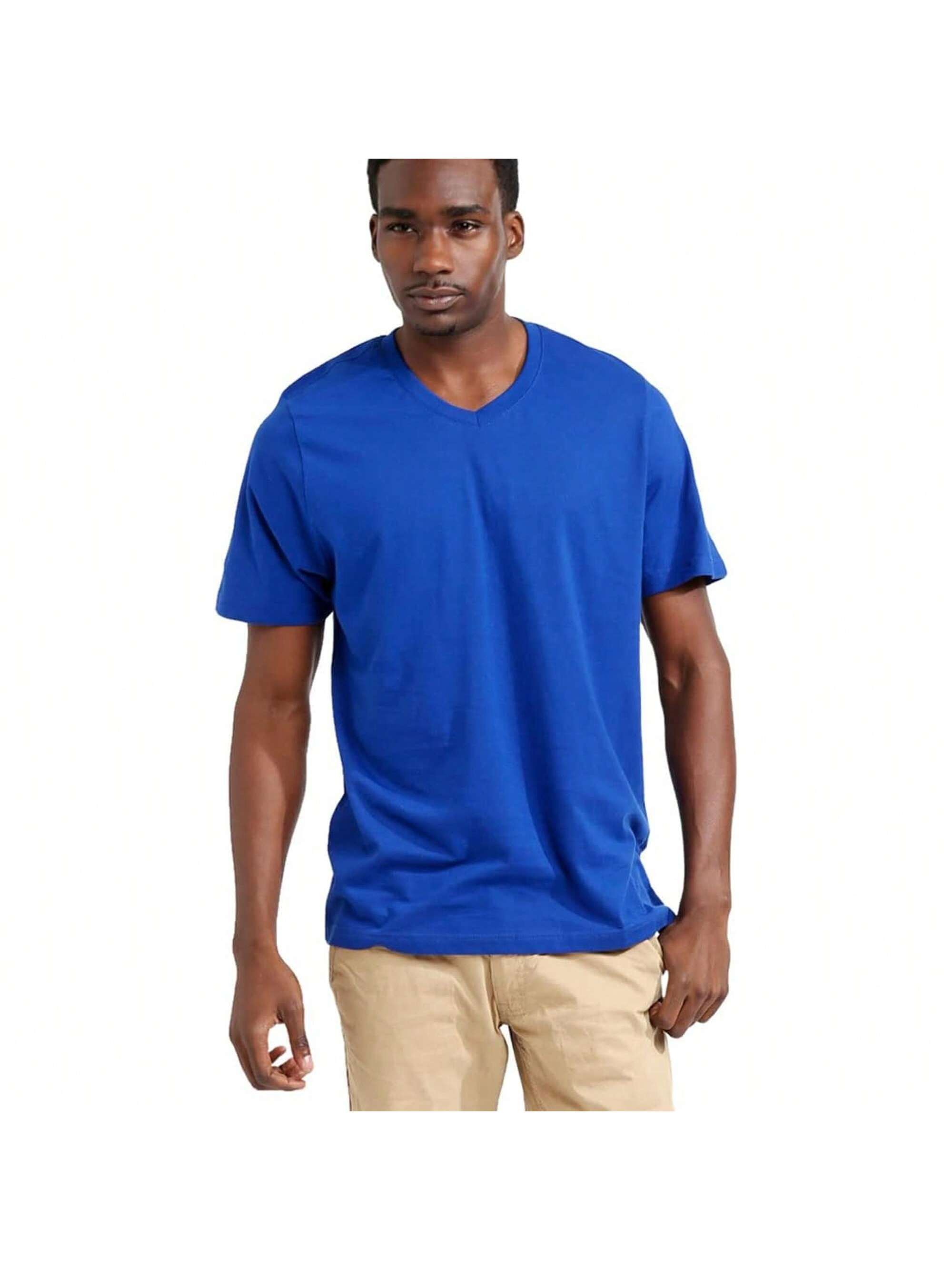 Мужская хлопковая футболка премиум-класса с v-образным вырезом Rich Cotton BLK-M, королевский футболка мужская с v обр вырезом victory 150 темно синяя размер m
