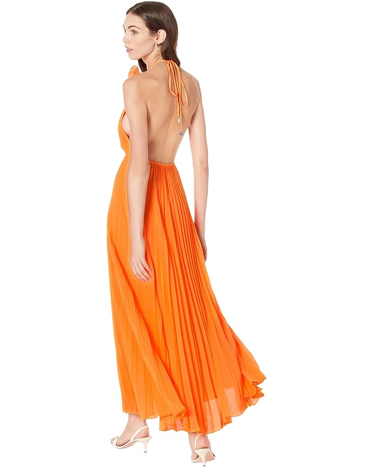 Платье MILLY Evie Pleated Dress, цвет Tangerine
