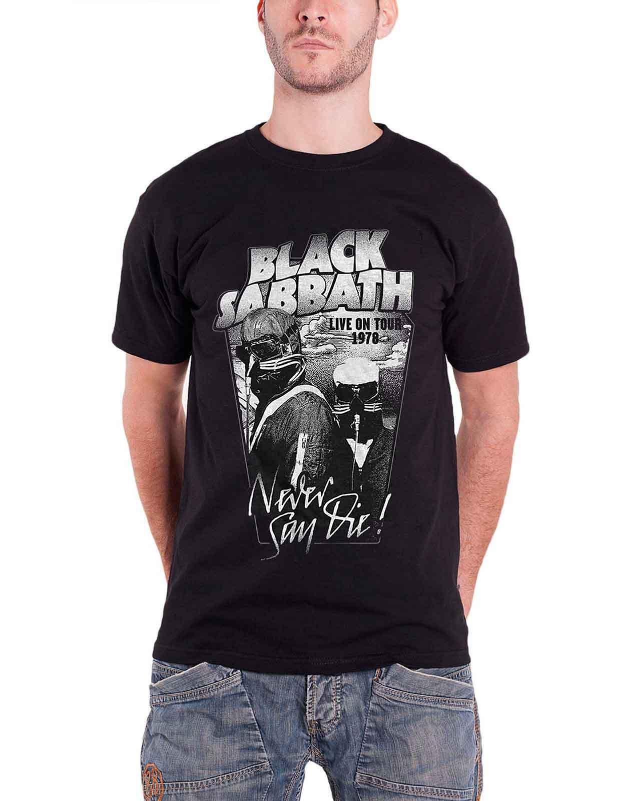 Черная футболка Never Say Die Live on Tour 1978 Black Sabbath, черный rare 80s mercenaries never say die military armed special force men t shirt short casual customized products