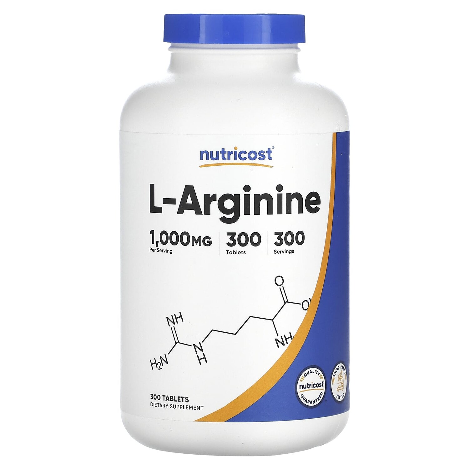

L-аргинин, 1000 мг, 300 таблеток, Nutricost