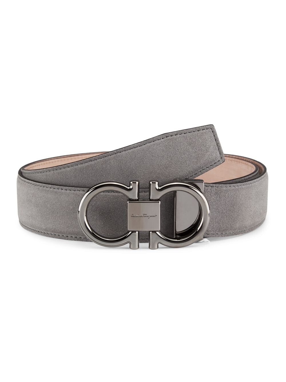 

Кожаный ремень с пряжкой Gancini FERRAGAMO, серый