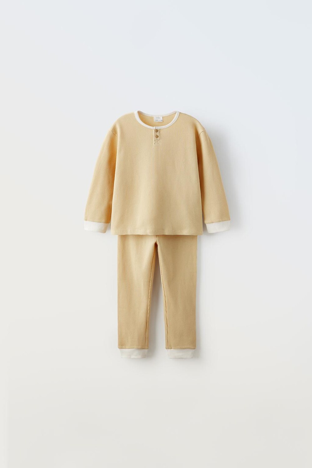 

Вафельная трикотажная пижама ZARA, горчица