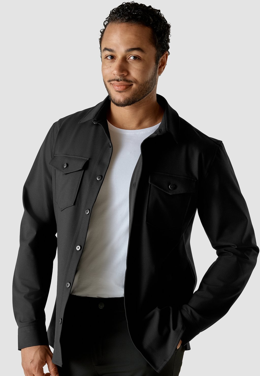 Легкая куртка EXTRA SMART ESSENTIAL OVERSHIRT Shaping New Tomorrow, цвет black