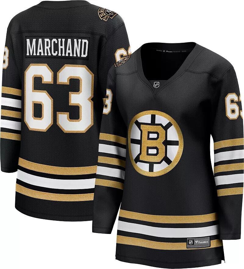 

Реплика женской футболки НХЛ Boston Bruins Centennial Brad Marchand # 63 Breakaway Home