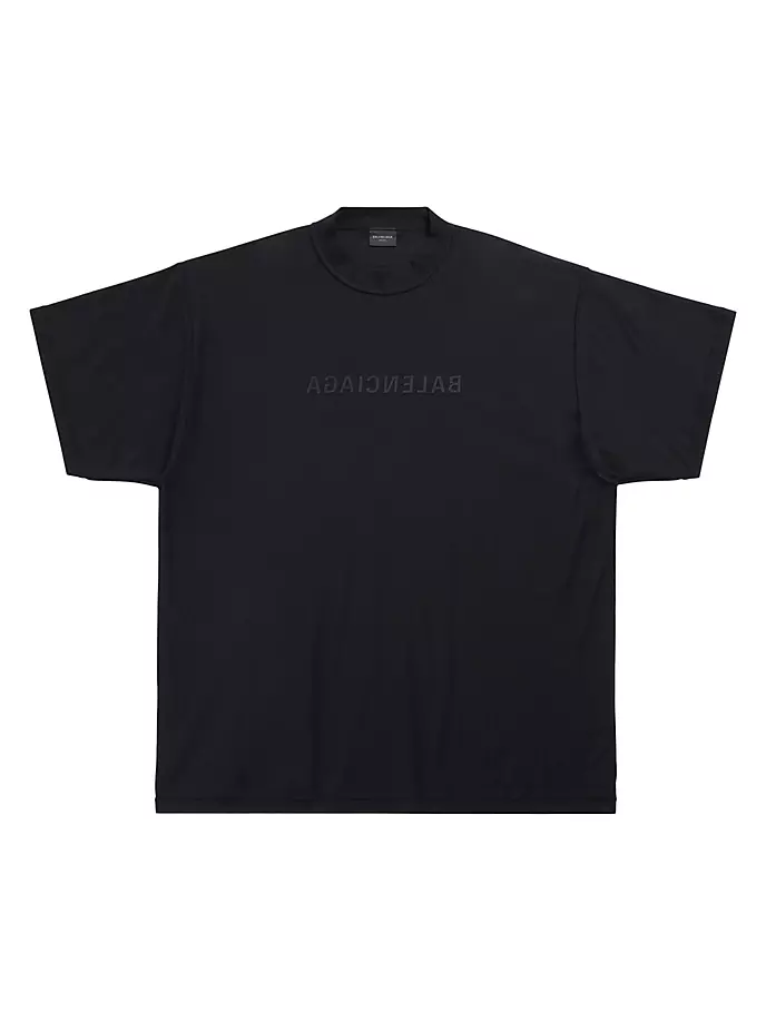 

Зеркальная футболка оверсайз Balenciaga, черный