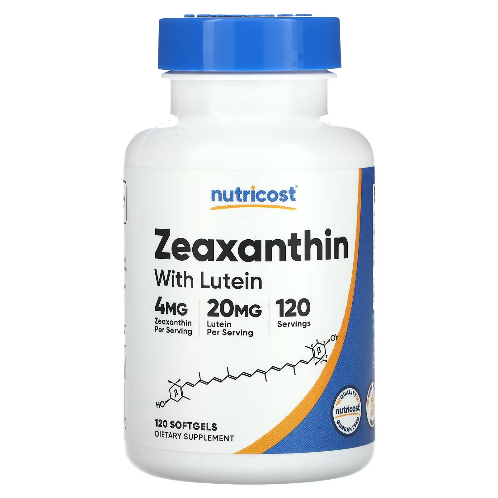 цена Зеаксантин с лютеином Nutricost, 120 мягких таблеток