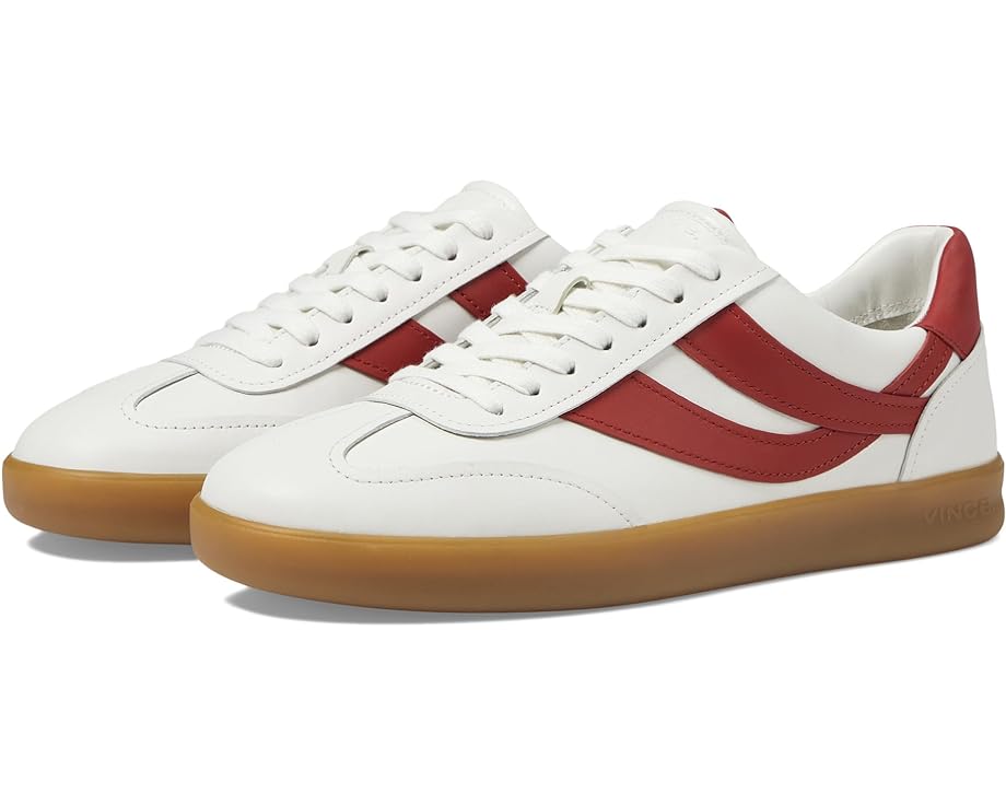 Кроссовки Vince Oasis-M Lace-Up Retro Sneakers, цвет Chalk White/Ruby Red Leather