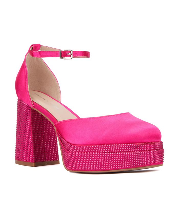 цена Женские туфли-лодочки на платформе Martine 2 Gemmed — широкая ширина Fashion To Figure, розовый