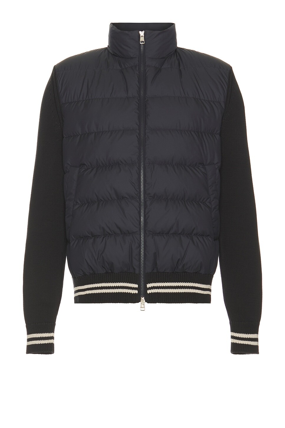 

Пуховик на молнии Moncler, темно-синий