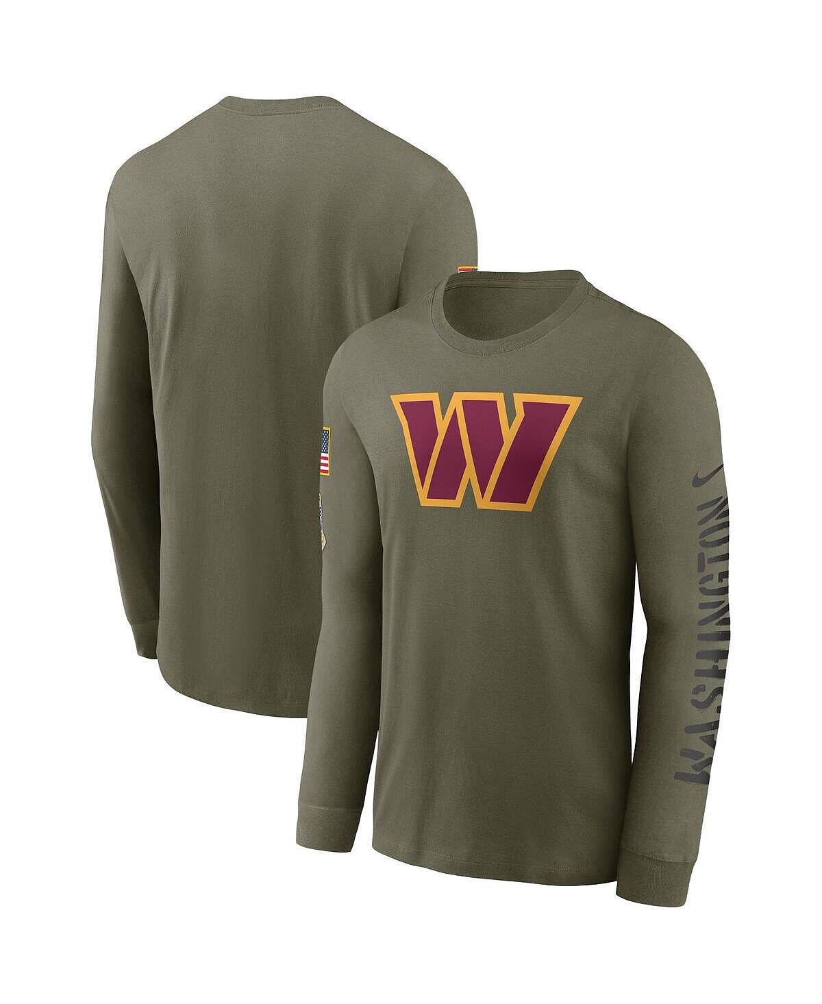 

Мужская оливковая футболка с длинным рукавом Washington Commanders 2022 Salute to Service Nike