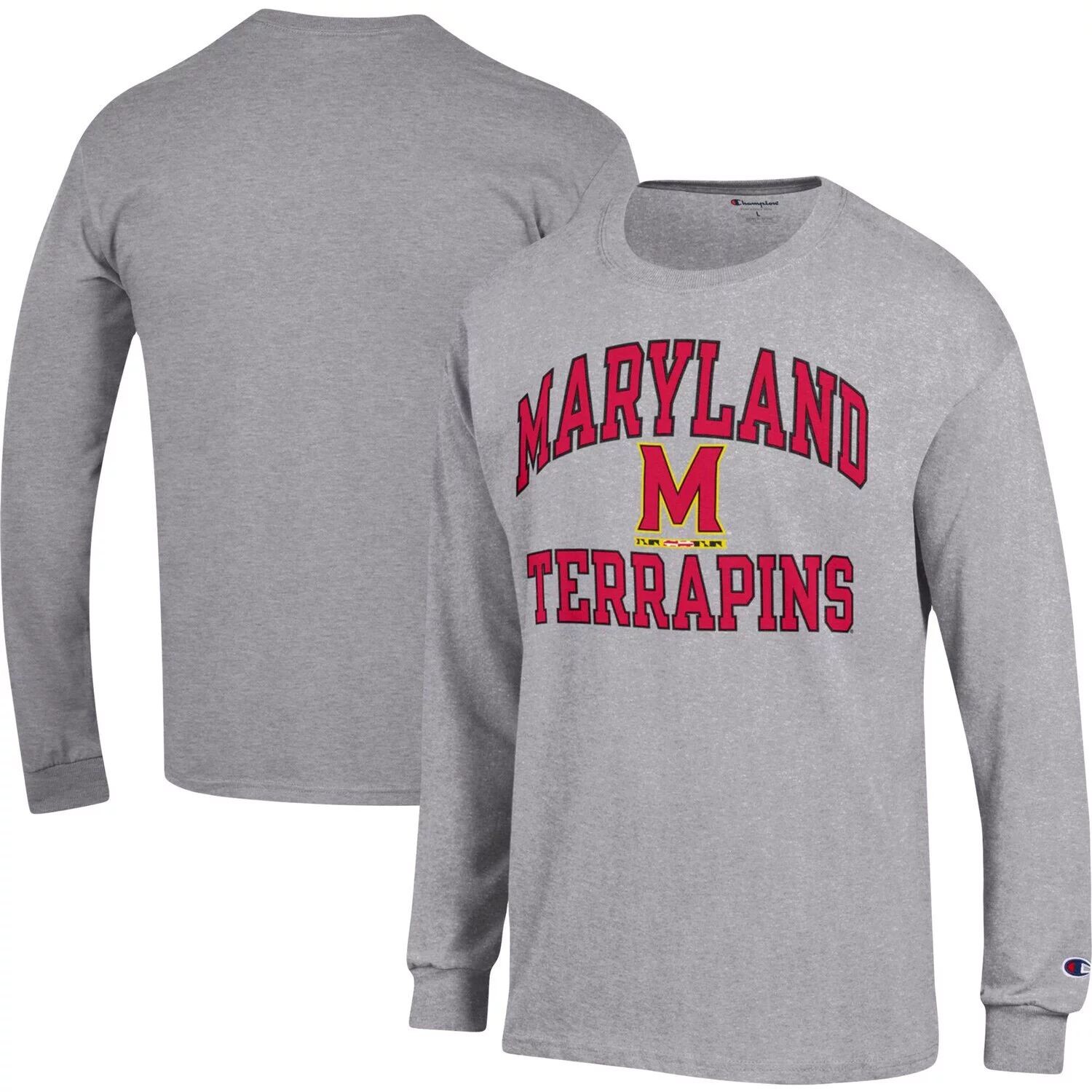 

Мужская футболка с длинным рукавом Heather Grey Maryland Terrapins High Motor Champion