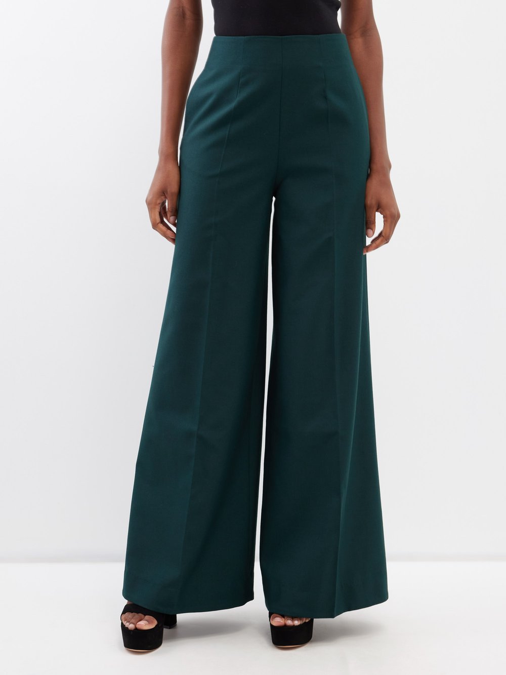 Твиловые брюки широкого кроя walli Saloni, зеленый цена и фото