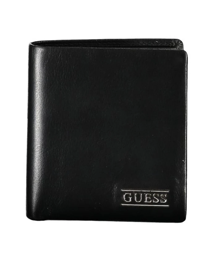 

Кожаный кошелек S с карманами для монет и карт Guess, черный