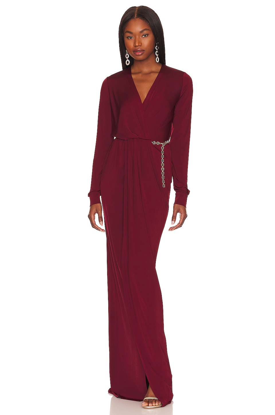 

Платье L'AGENCE Thea Twist Front, цвет Black Cherry