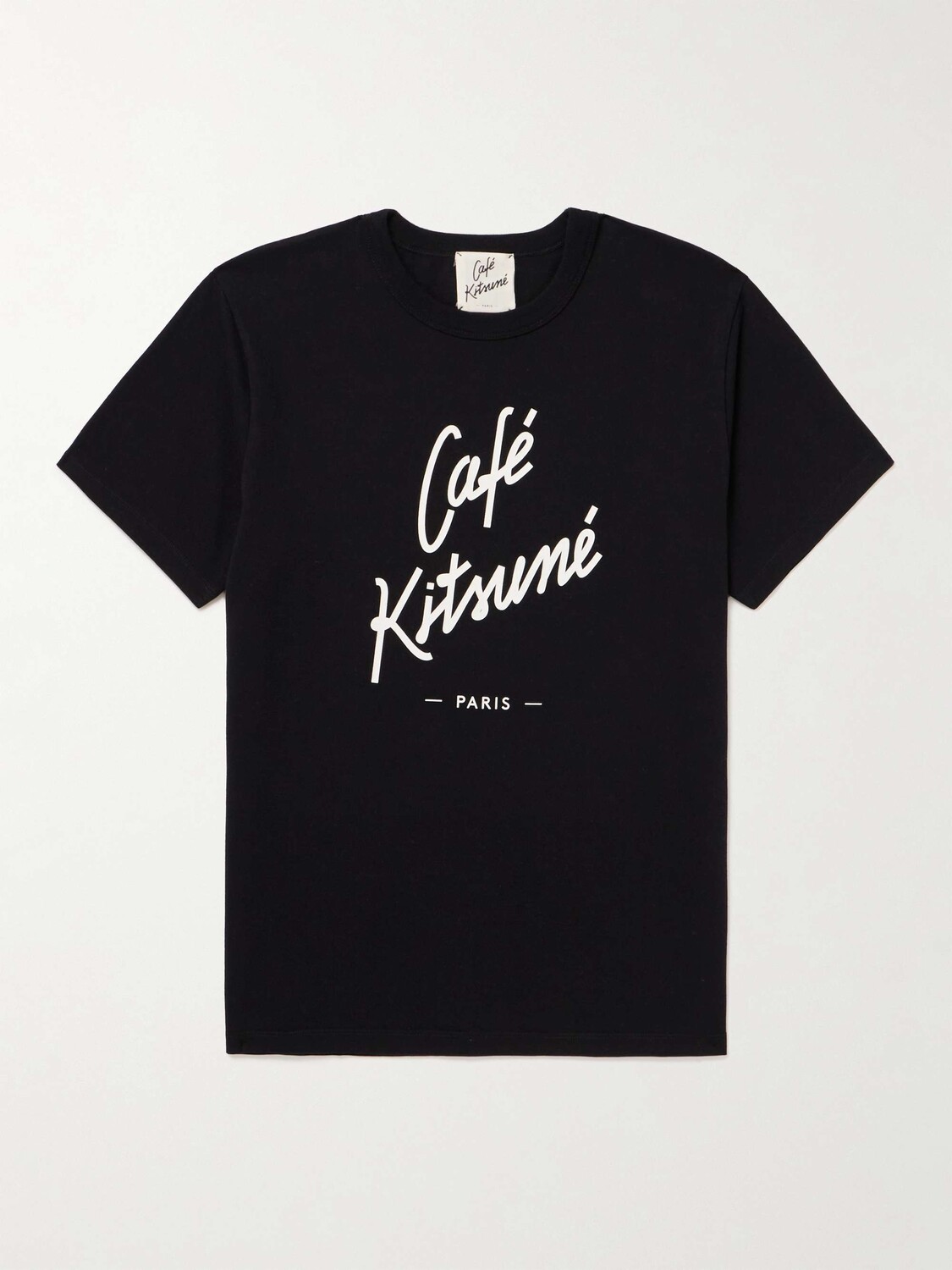 

Футболка из хлопкового джерси с логотипом Café Kitsuné, черный