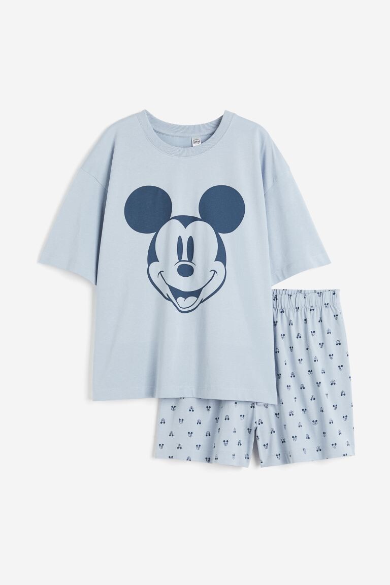 

Пижамный комплект H&M Mickey Mouse Cotton Jersey, 2 предмета, светло-голубой