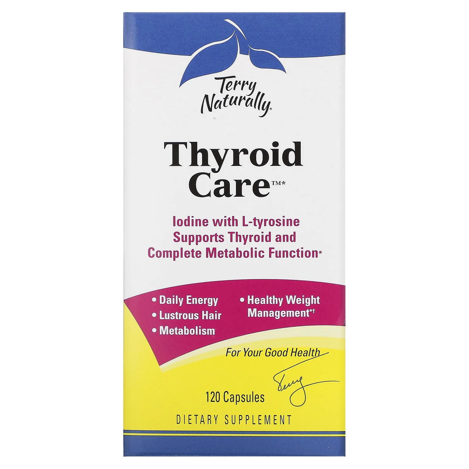 EuroPharma Terry Naturally Thyroid Care забота о щитовидной железе 120 капсул terry naturally греческий горный чай 30 капсул
